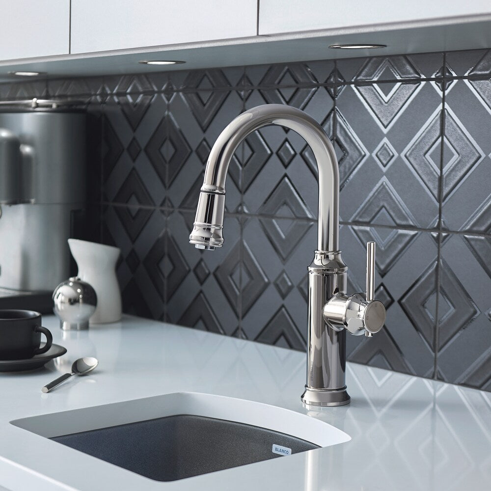 Robinet de cuisine à double jet rétractable EMPRESSA - Chrome