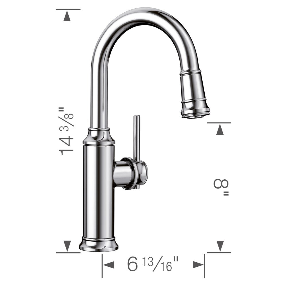 Robinet de cuisine à double jet rétractable EMPRESSA - Chrome