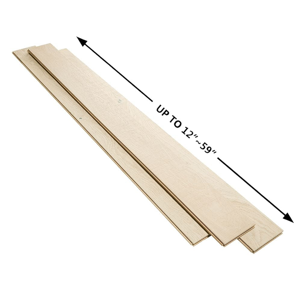 Plancher, bois franc massif, 3/4 po x 5 po x longueur variable, Chêne français Light House (22,60 pi2/boîte)