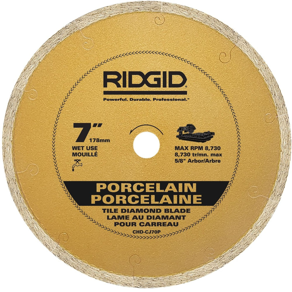Lame diamantée en porcelaine à bord continu de 7 pouces