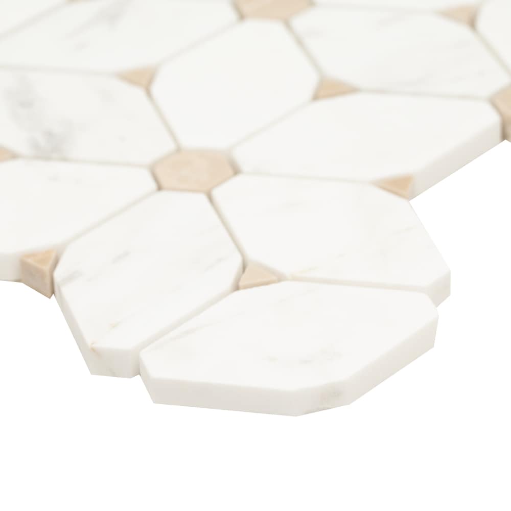 Cecily 10.83-inch x 12.6-inch x 10 mm Polished Marble Mesh-Mounted Mosaic Tile (9.5 sq. ft. / case)