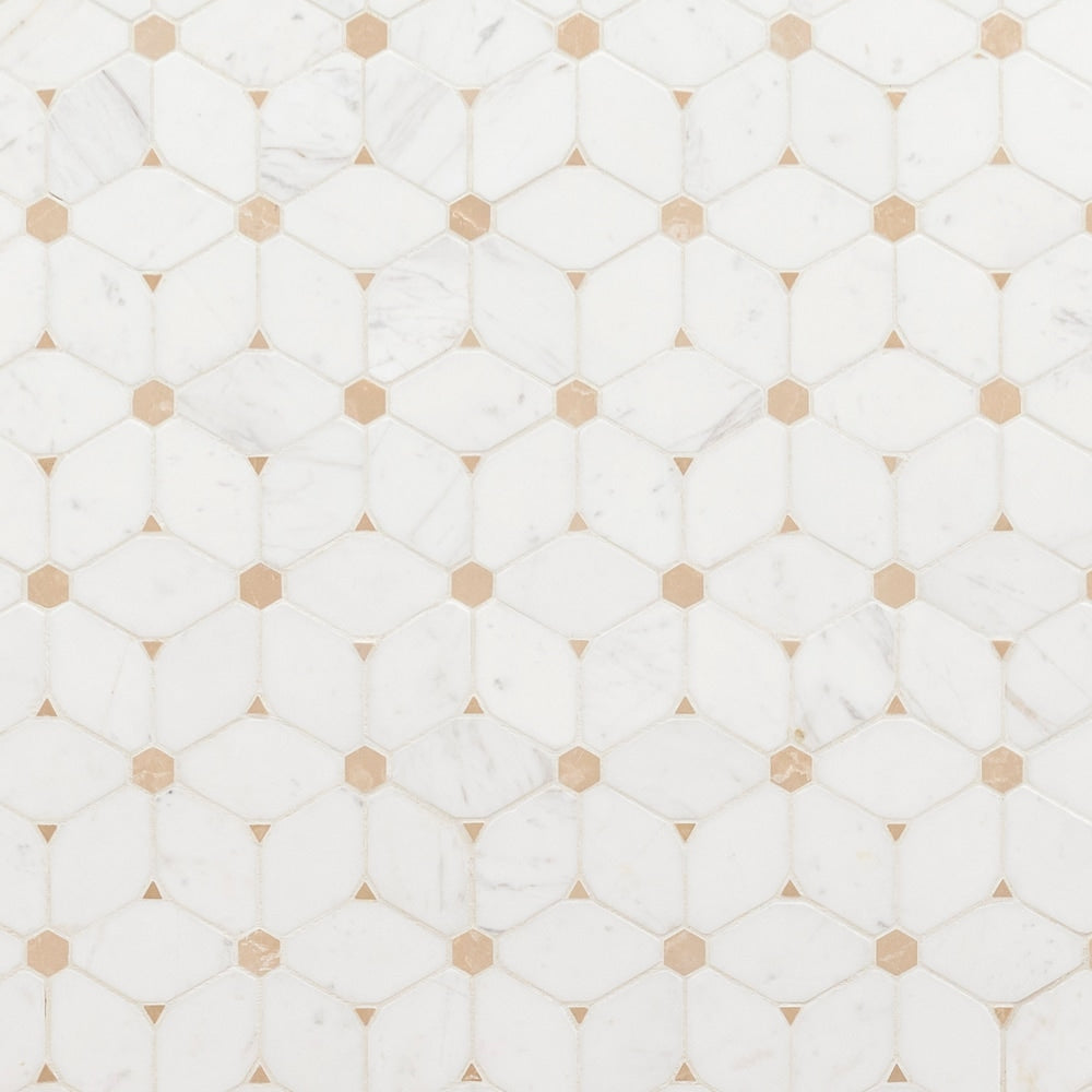 Cecily 10.83-inch x 12.6-inch x 10 mm Polished Marble Mesh-Mounted Mosaic Tile (9.5 sq. ft. / case)