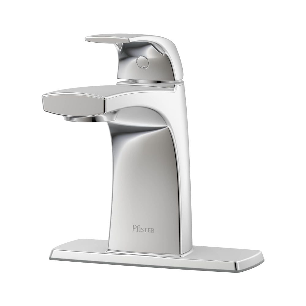 Robinet de lavabo de salle de bain Karci à poignée unique en chrome poli à 1 ou 3 trous