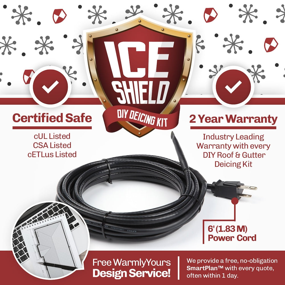 80 Ft Roof and Gutter Deicing Cable Kit Plug_In 120V