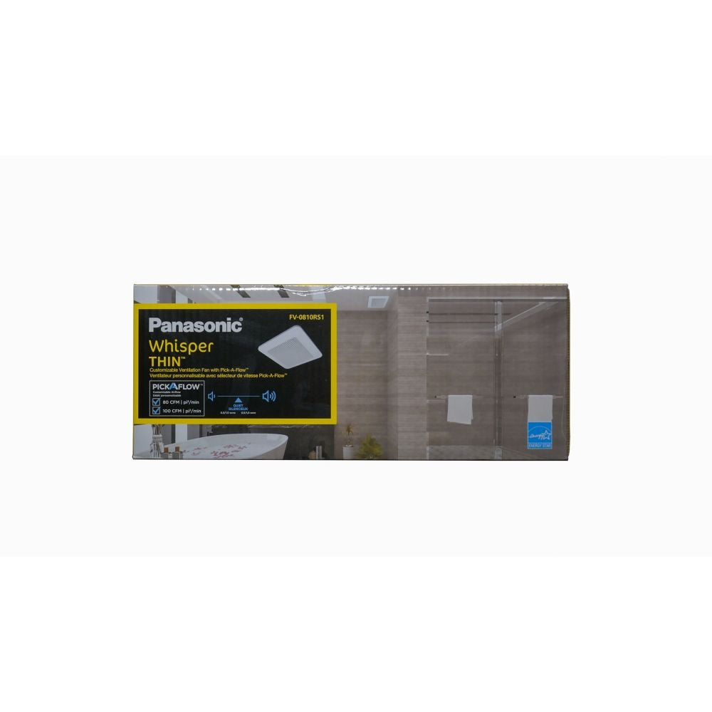 80-100 CFM 0.5-1.1 Sones Whisper Thin Low Profile Bath Fan (for rooms < 100 sq. ft.) ENERGY STAR®