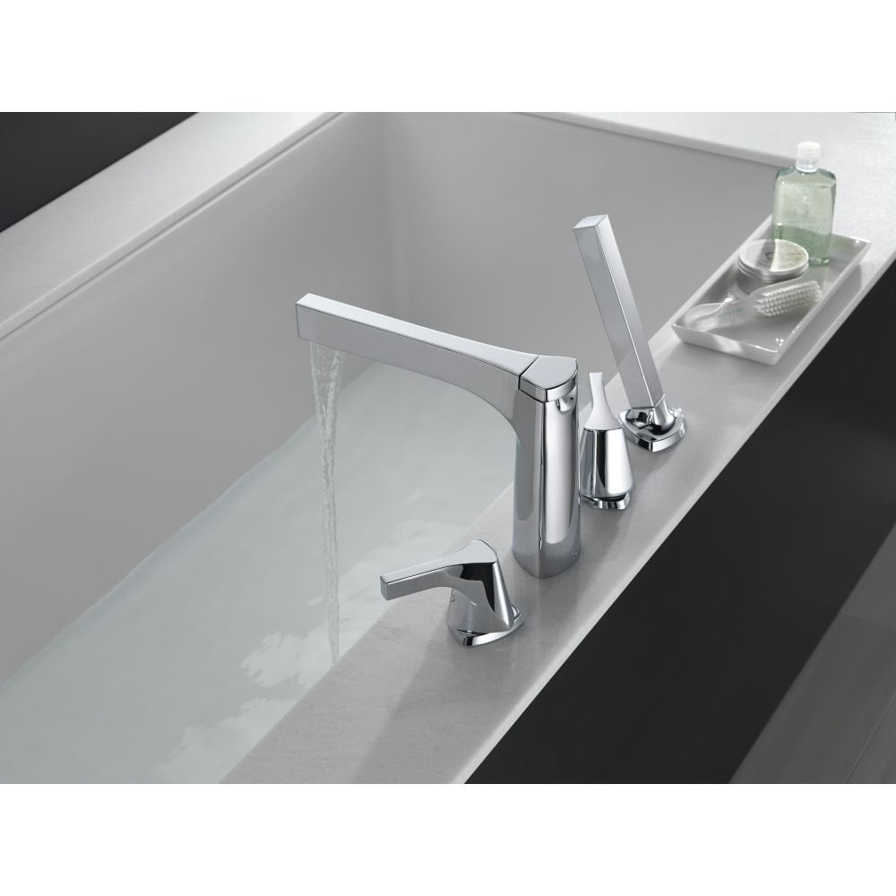 Ensemble de garniture de robinet de baignoire romaine à 2 poignées Zura avec douchette à main en chrome (robinet vendu séparément)