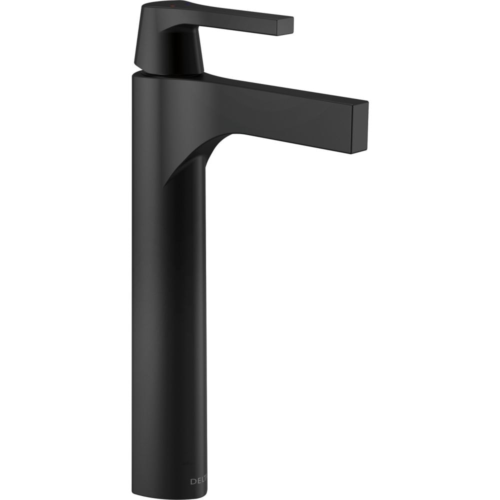 Zura Single Hole Single Handle Lever Bathroom Sink Faucet Deck Mount Standard Flow Matte Black