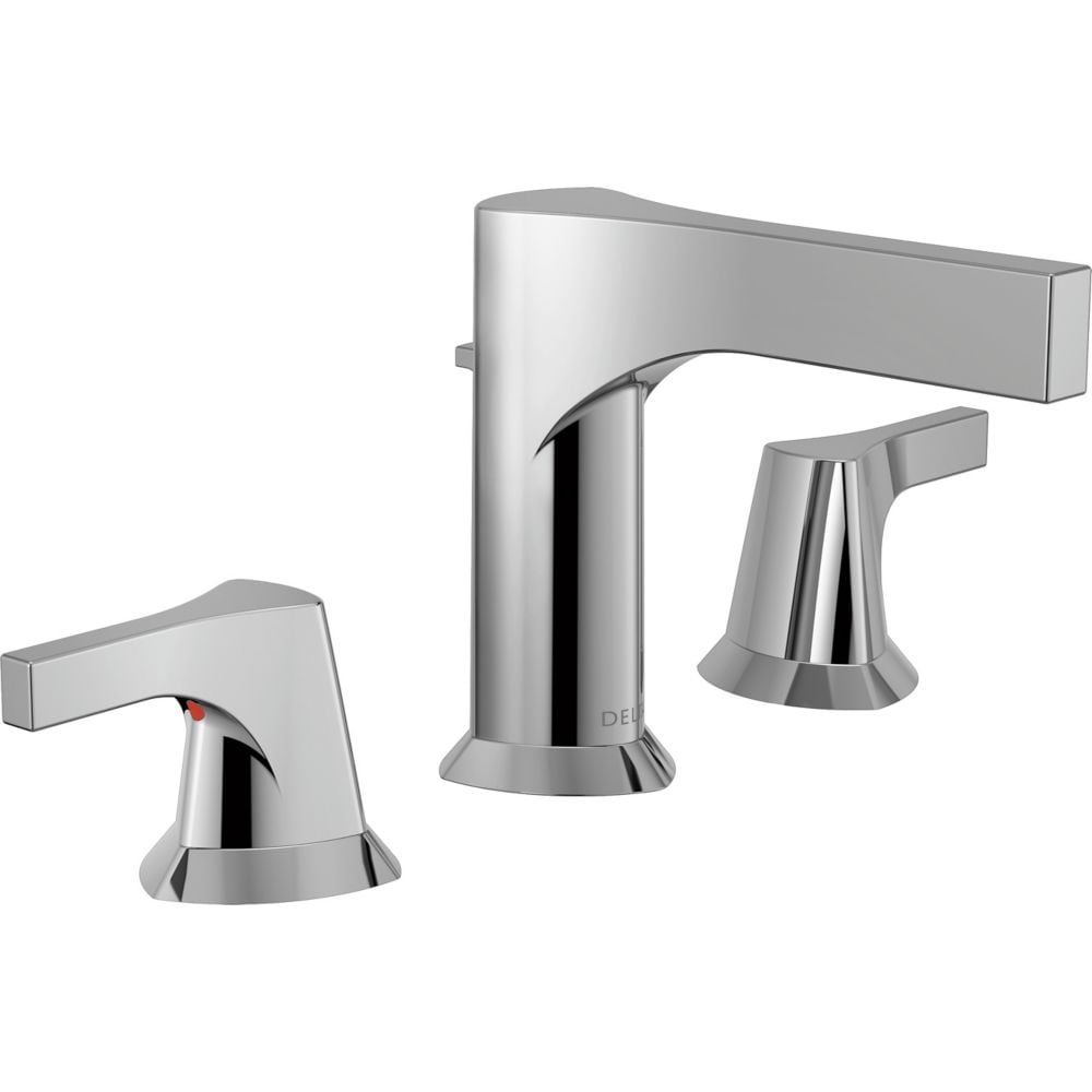 Robinet de salle de bain à 2 poignées et à large bec Zura de 8 pouces avec ensemble de vidange en métal en chrome