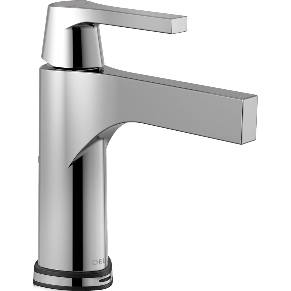 Robinet de lavabo de salle de bain à poignée unique et à trou unique Zura avec support de pont WaterSense en chrome