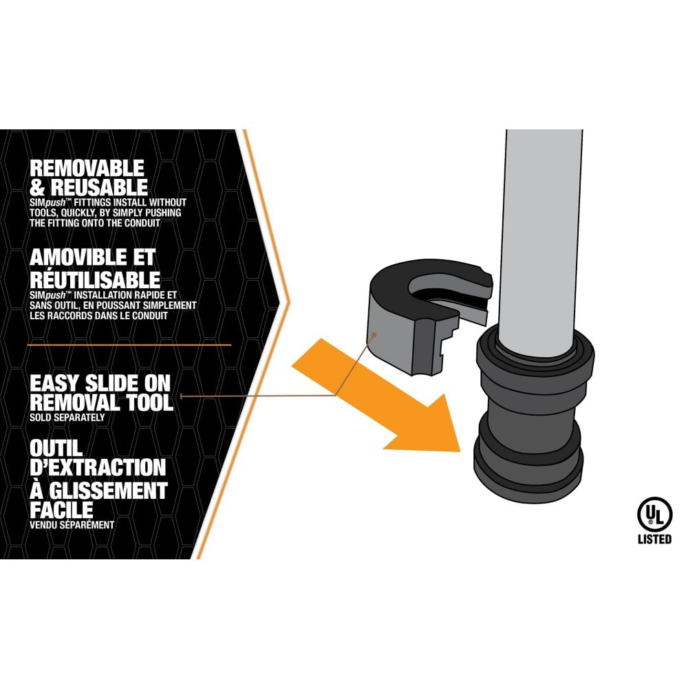 Lot de 5 raccords SIMPush PVC-CIC 1/2 po