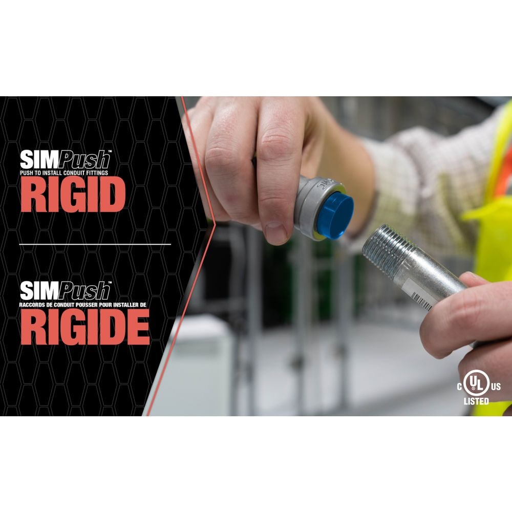 Raccord réducteur rigide et IMC SIMPush 1 pouce x 1/2 pouce