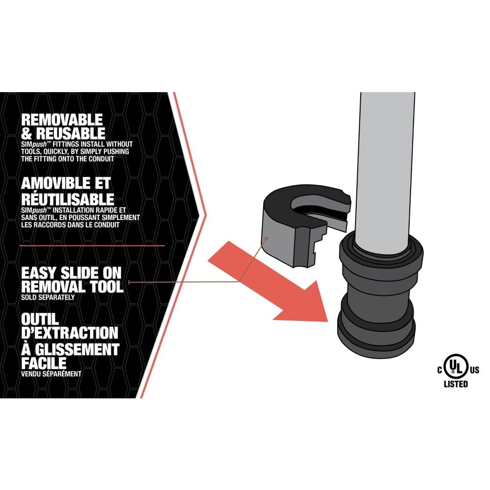 Outil de retrait rigide et IMC, SIMPush de 1 pouce