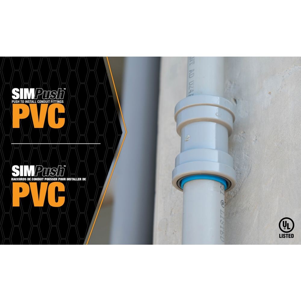 3/4 inch PVC-CIC SIMPush Male Adapter