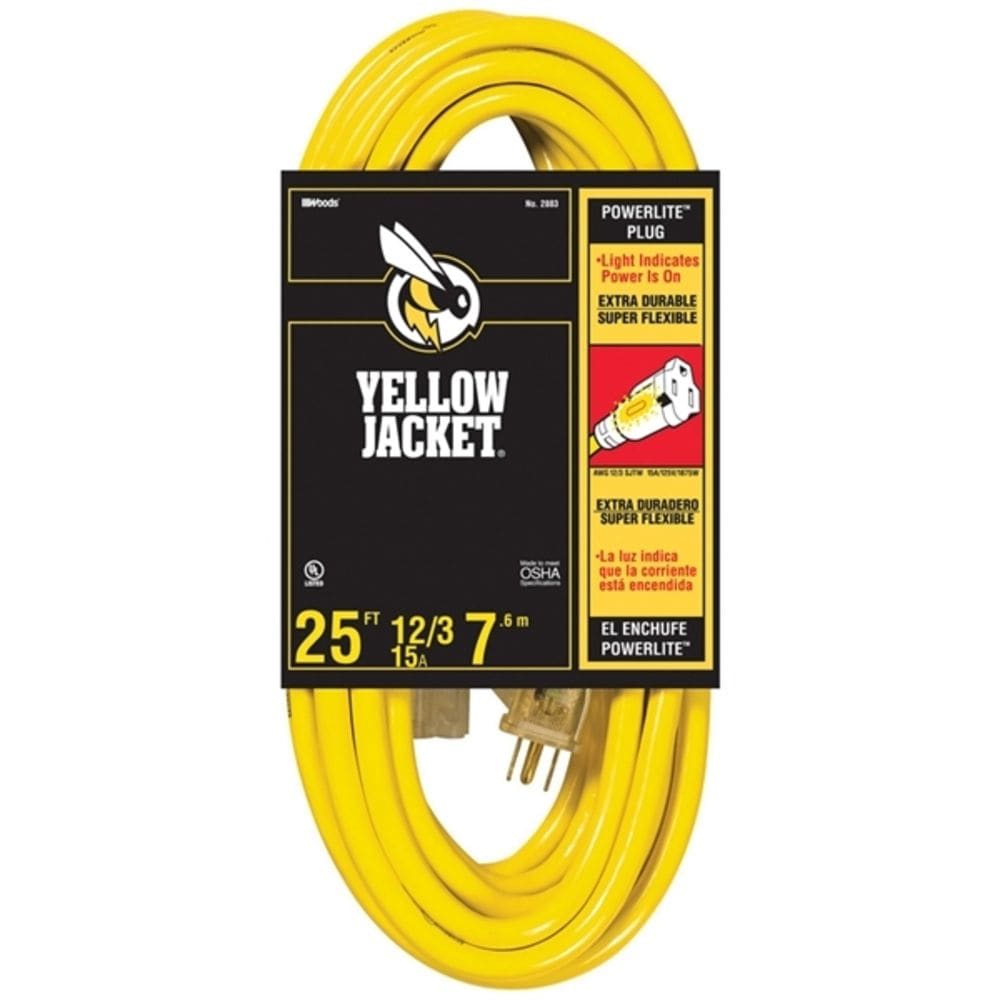25 ft. 12/3 SJTW 15 Amps Outdoor Extension Cord with Lighted End