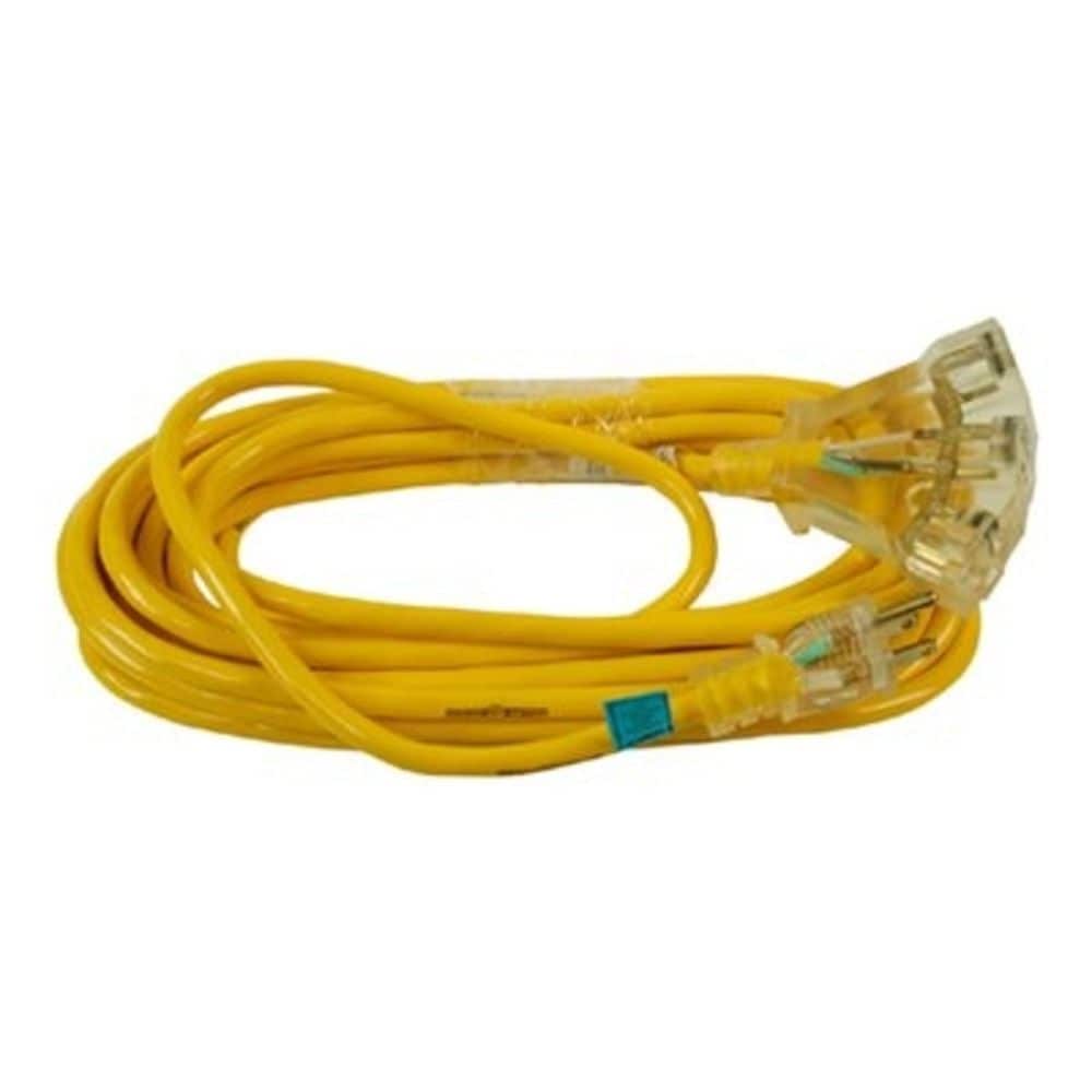 100 ft. 14/3 SJTW 15 Amps Outdoor Extension Cord with Lighted Power Block