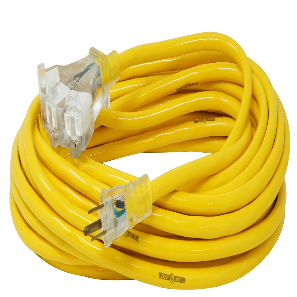 100 ft. 14/3 SJTW 15 Amps Outdoor Extension Cord with Lighted Power Block
