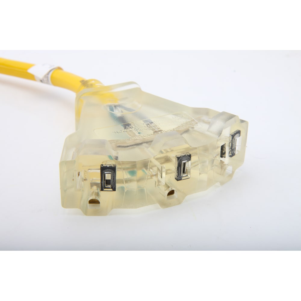 25 ft. 12/3 SJTW 15 Amps Outdoor Extension Cord with Lighted Power Block