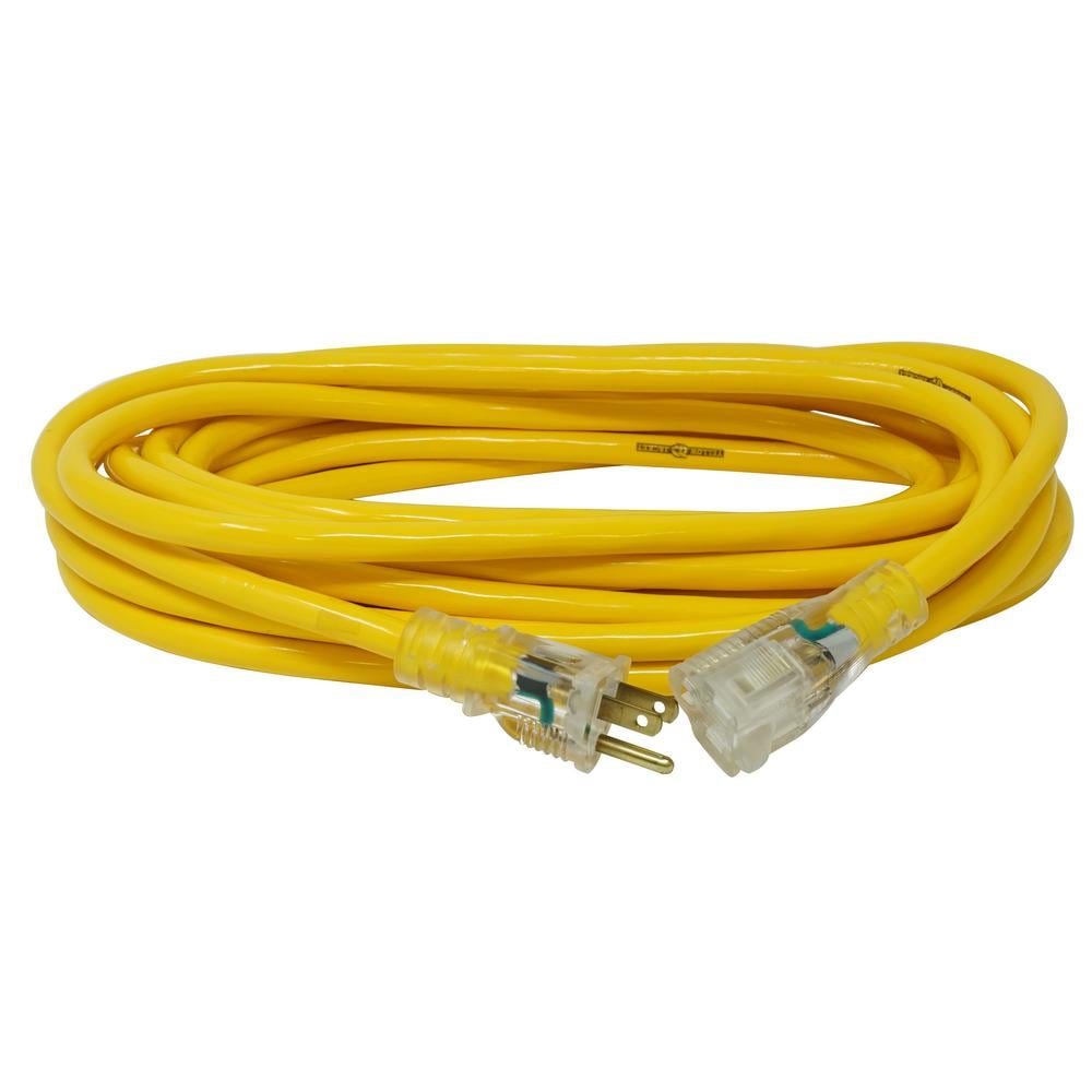 50 ft. 12/3 SJTW 15 Amps Outdoor Extension Cord with Powerlite Plug