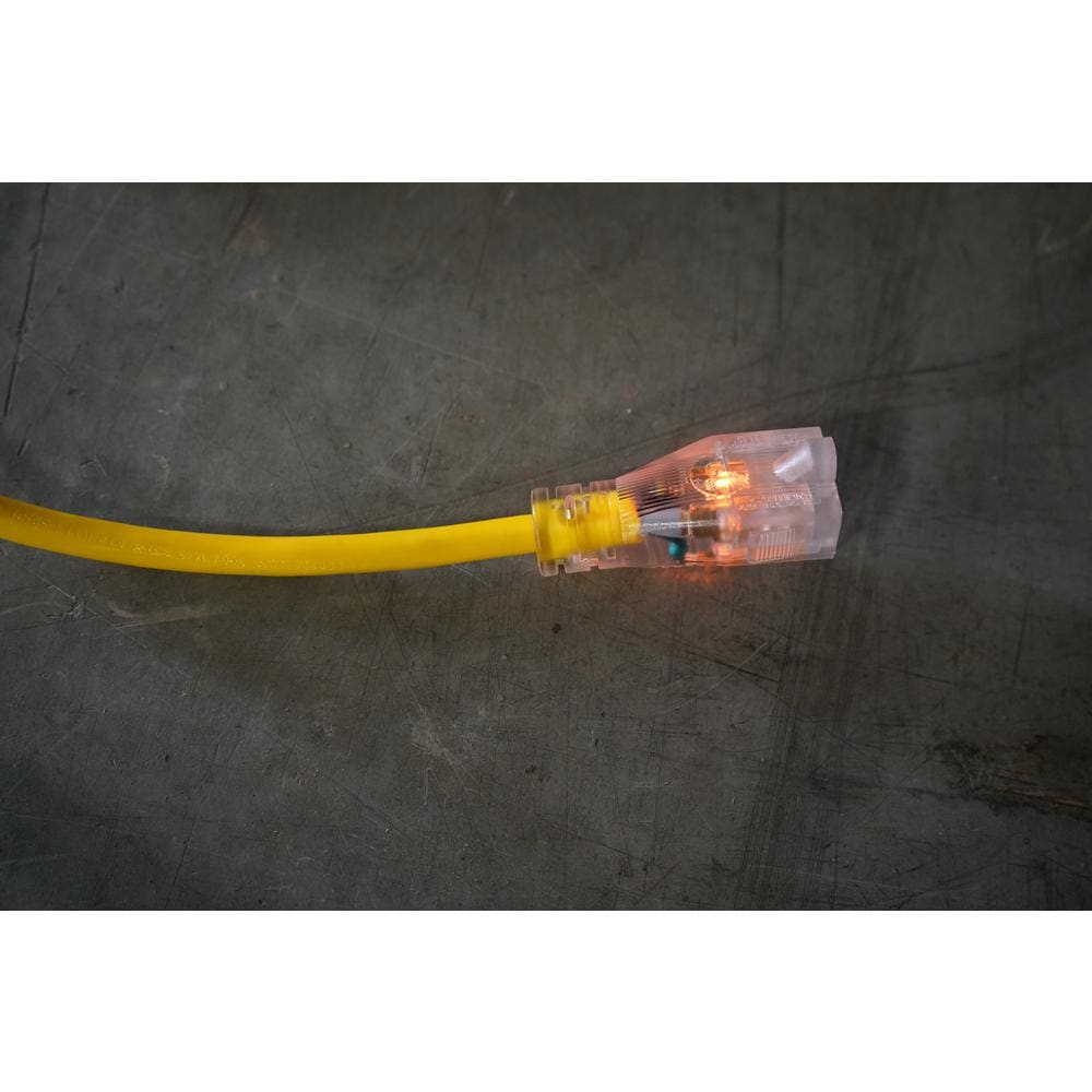 100 ft. 12/3 SJTW 15 Amps Outdoor Extension Cord with Powerlite Plug