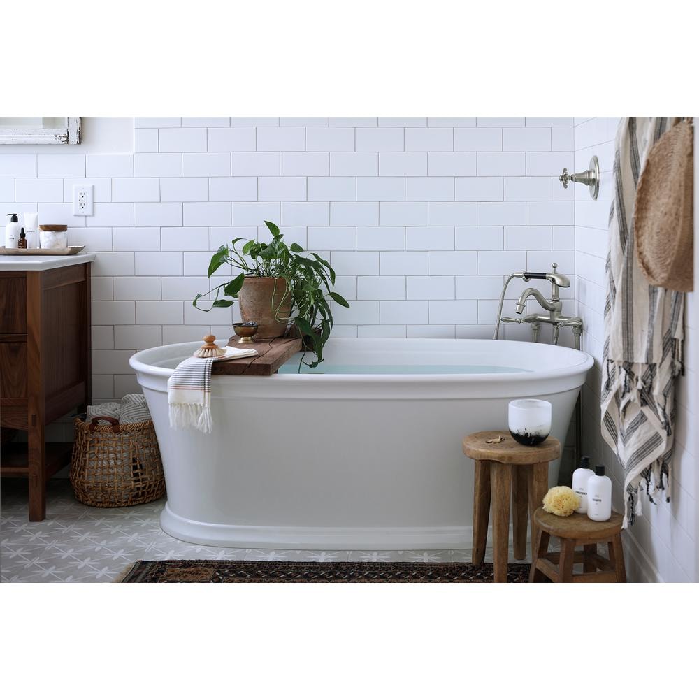 Stargaze 60 in. Acrylic Flatbottom Bathtub in White