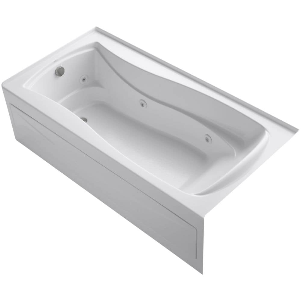 Mariposa 6 ft. Acrylic Left Drain Hourglass Rectangular AlcoveWhirlpool Bathtub in White