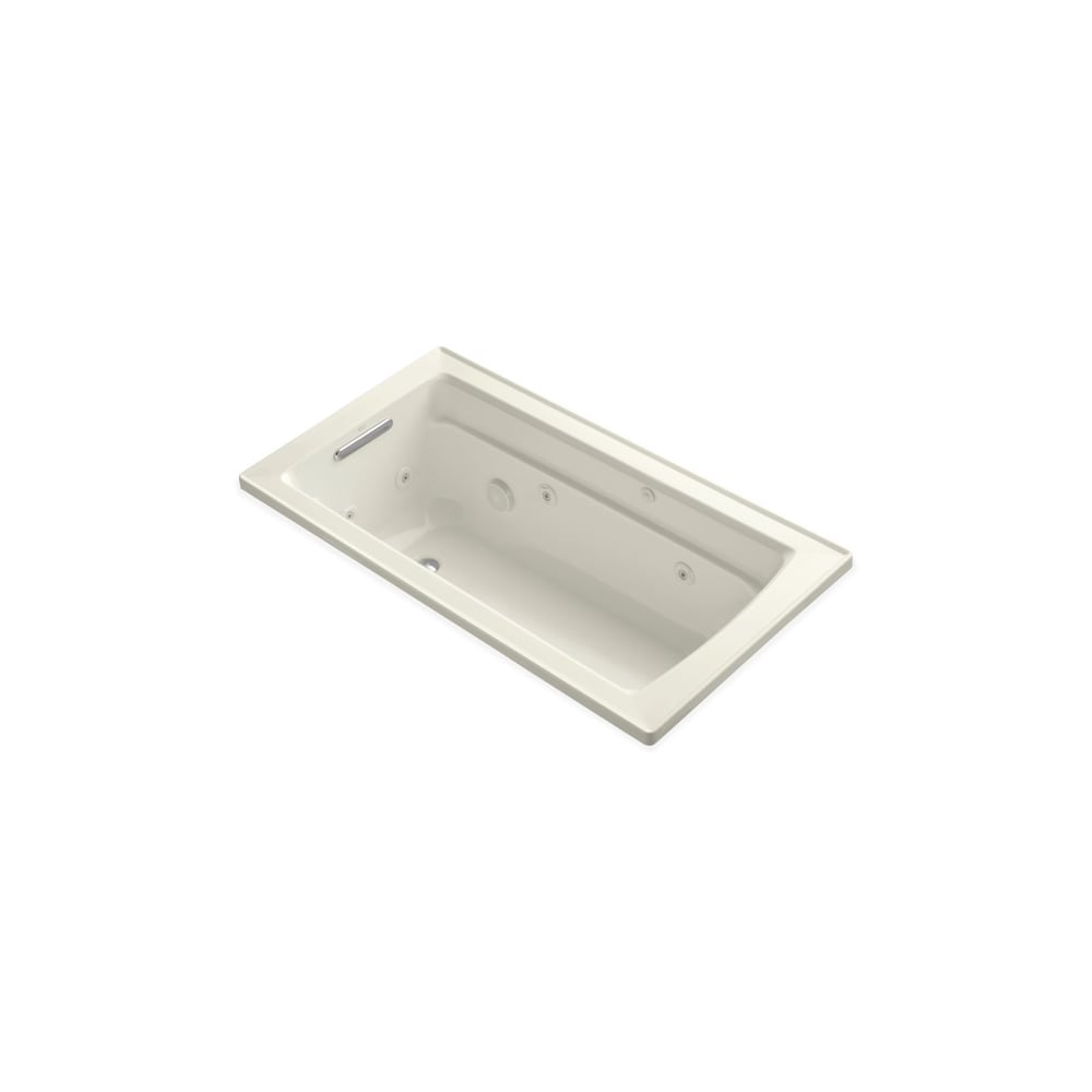 Archer 5 ft. Acrylic Rectangular Drop-in Whirlpool Bathtub in Biscuit