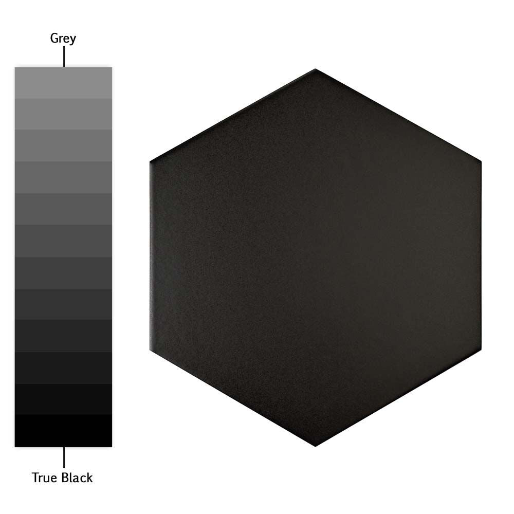 Sample - Textile Hex Black 6-inch x 6-inch Porcelain Floor and Wall Tile