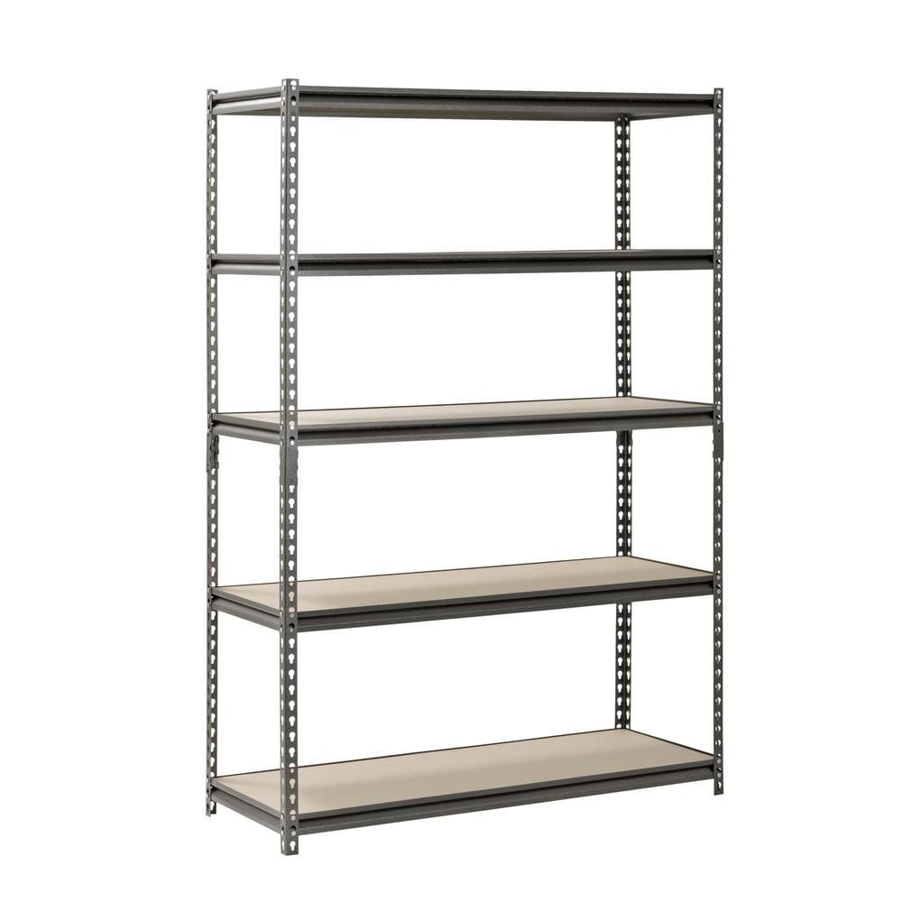 72 in. H x 48 in. W x 18 in. D 5-Shelf Boltless Steel Shelving in SilverVein