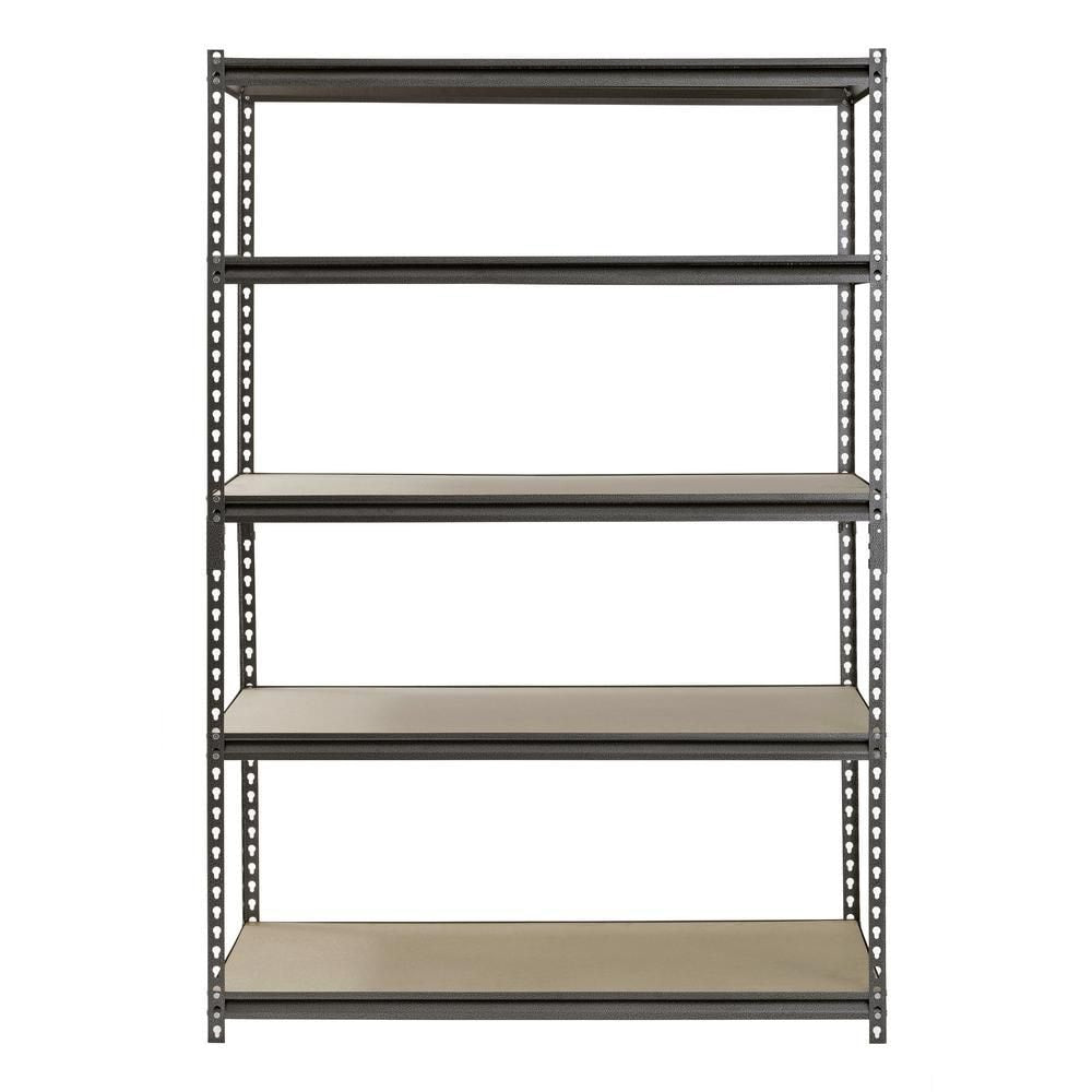 72 in. H x 48 in. W x 24 in. D 5 Shelf Boltless Steel Shelving in SilverVein