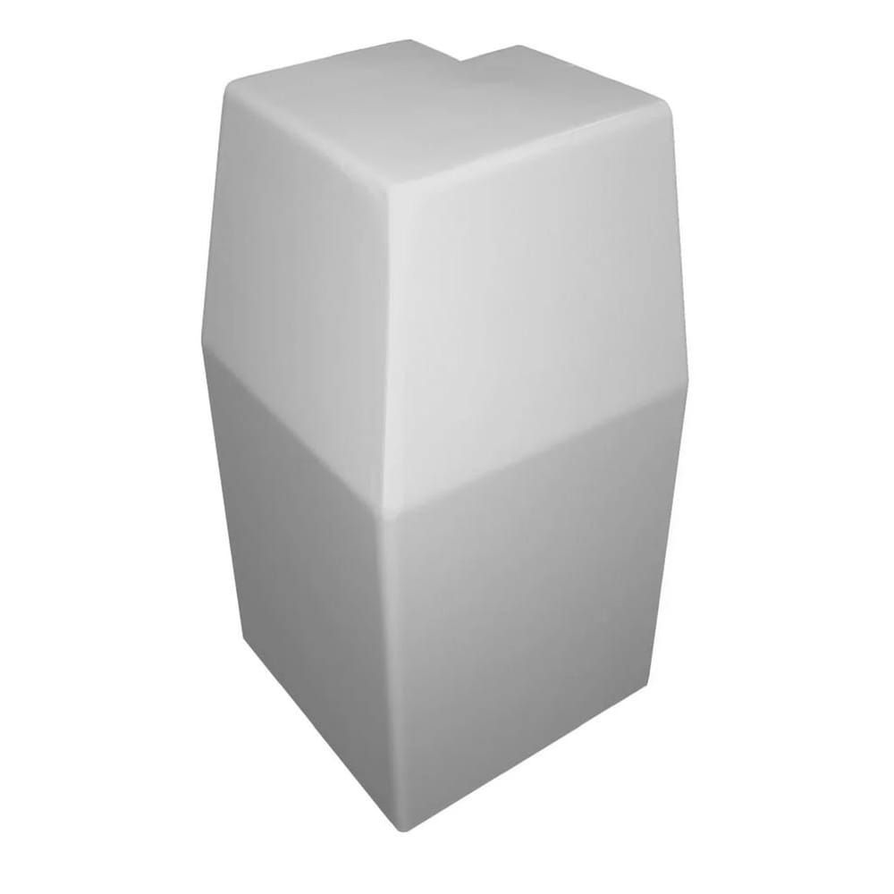 Cache-plinthe chauffante en acier de la série Premium, facile à enfiler, pour angle extérieur à 90 degrés, blanc