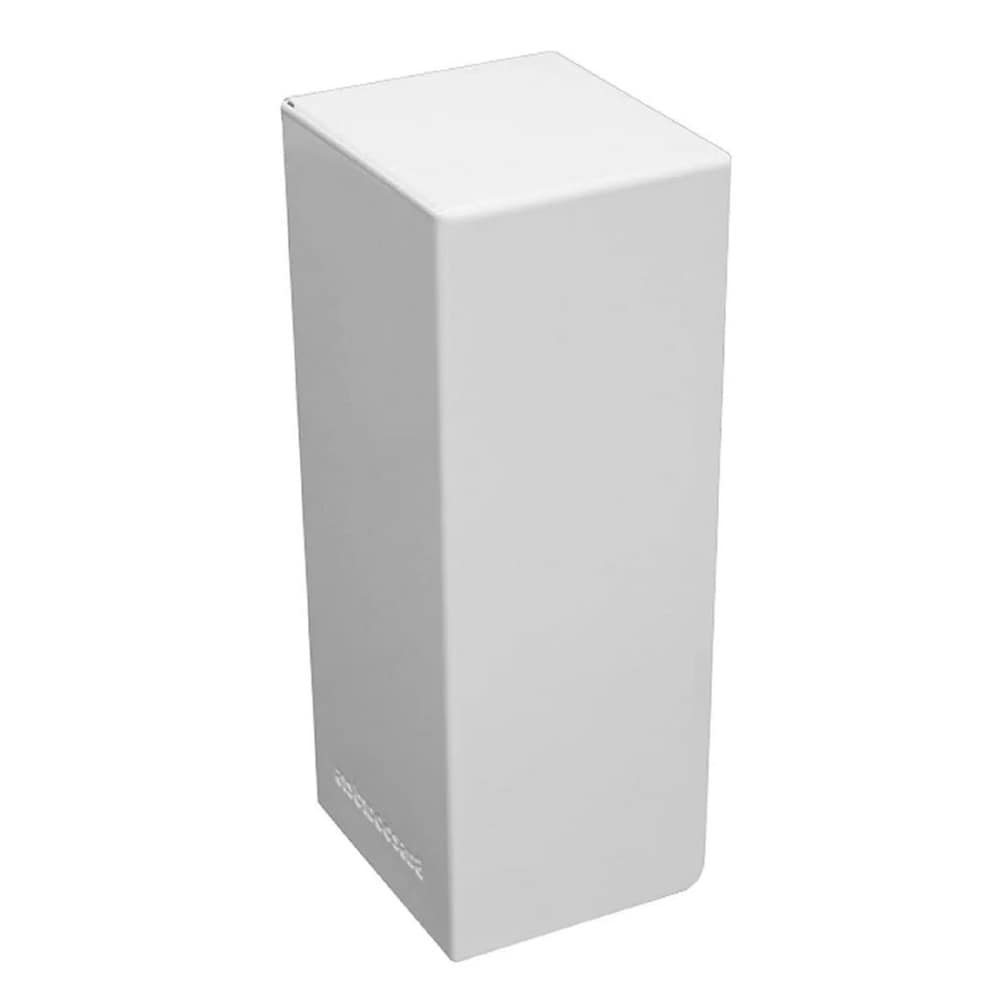 Embout côté gauche pour plinthe chauffante en acier de la série Basic, facile à enfiler, blanc