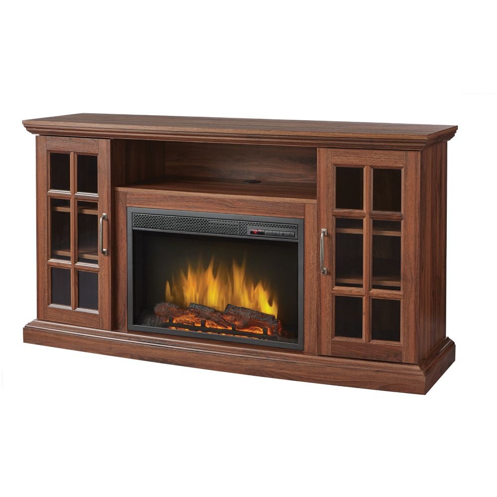 Brookfield 59-inch Media Fireplace in Burnished Walnut