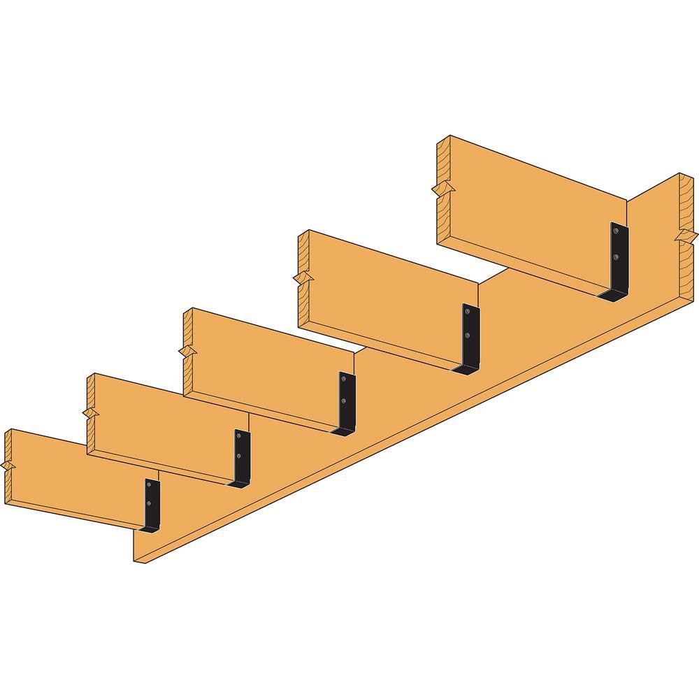 Étrier de solive léger galvanisé ZMAX avec revêtement en poudre noire pour 2x6
