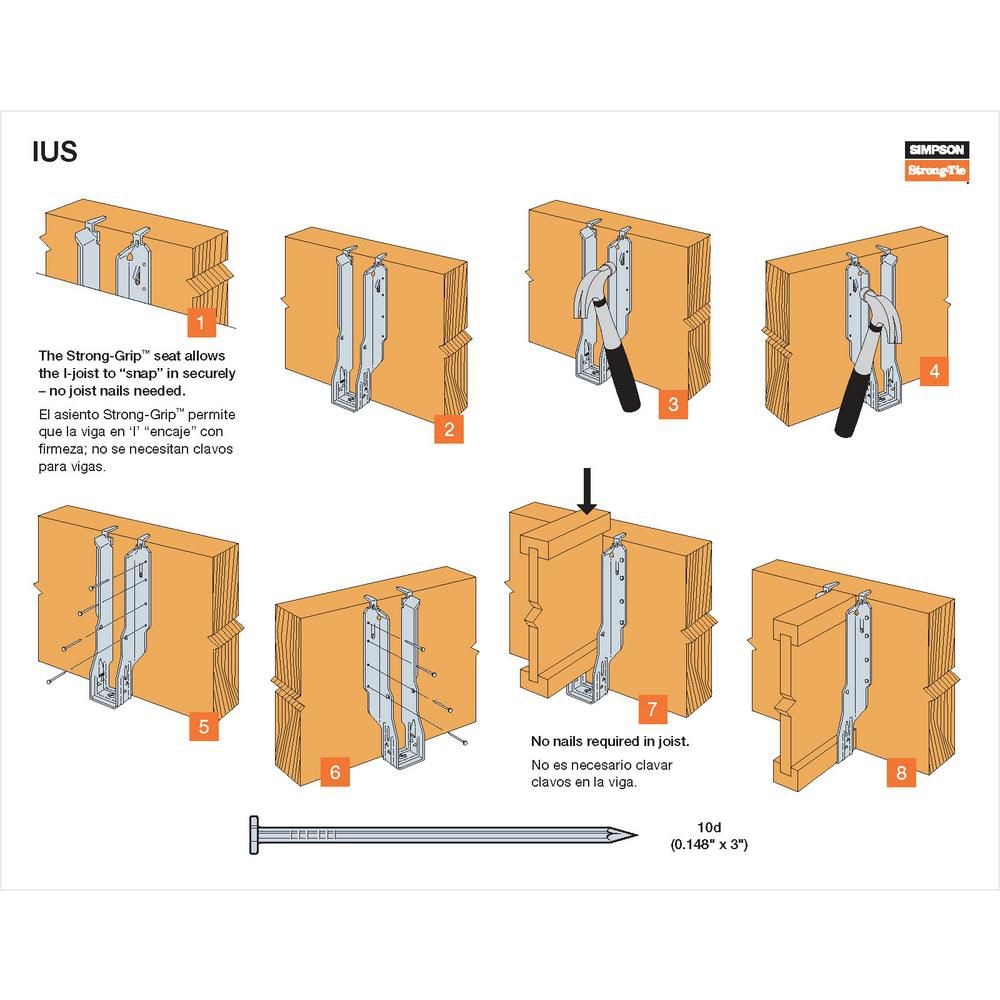 Étrier de solive à montage frontal galvanisé IUS pour bois d'ingénierie de 1-3/4 po x 11-7/8 po