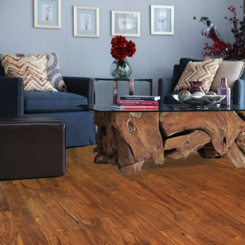 Plancher, bois franc d'ingénierie, 1/2 po x 4 13/16 po x longueur variable, Acacia Golden (28,37 pi2/boîte)