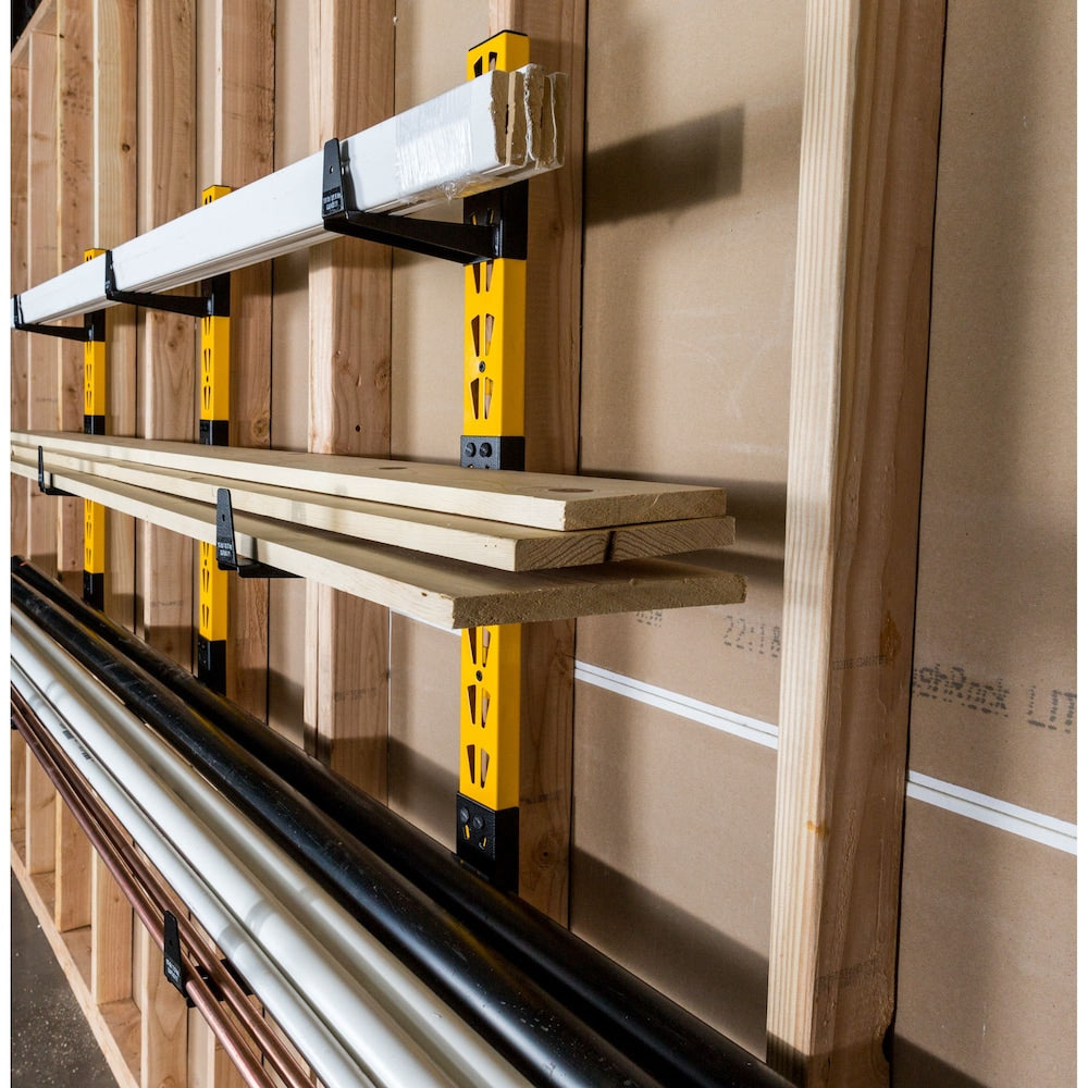 Étagère cantilever murale en acier de 36 pouces de hauteur, 3 pièces, jaune