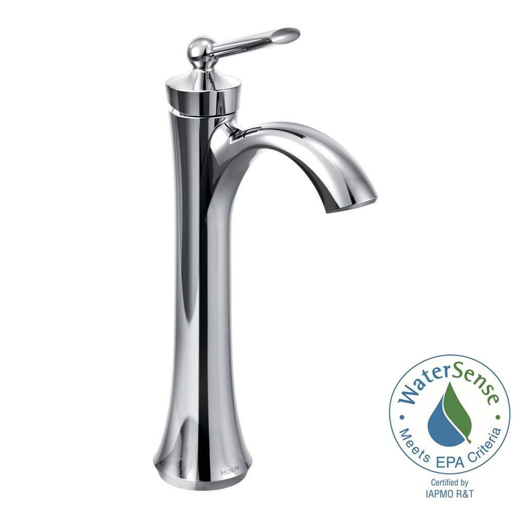 Robinet de lavabo de salle de bain à poignée unique et à trou unique Wynford en chrome (drain non inclus; valve incluse)