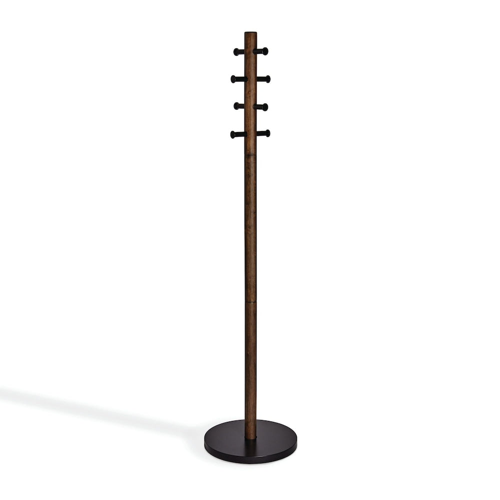 Pillar Coat Rack Black/Walnut