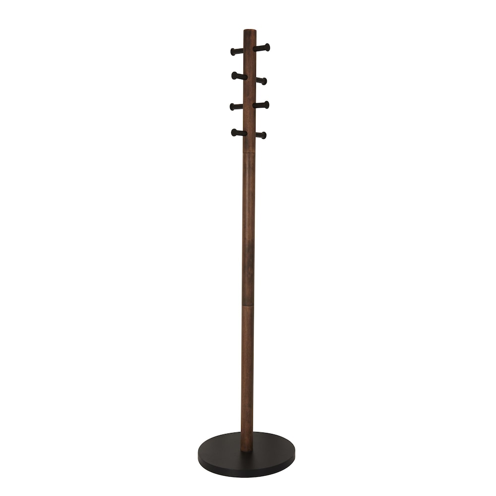 Pillar Coat Rack Black/Walnut