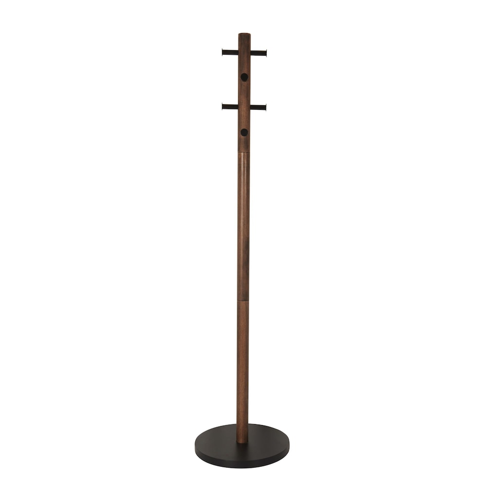 Pillar Coat Rack Black/Walnut