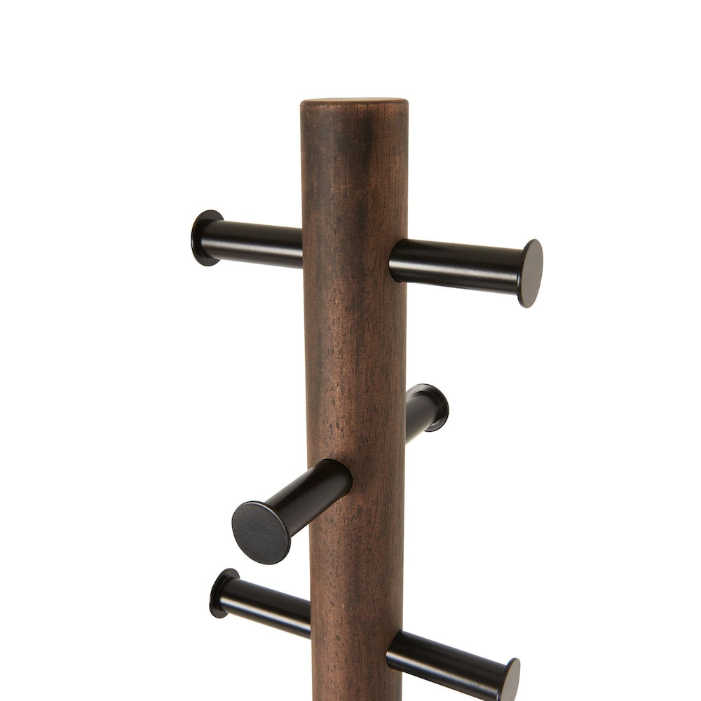 Pillar Coat Rack Black/Walnut