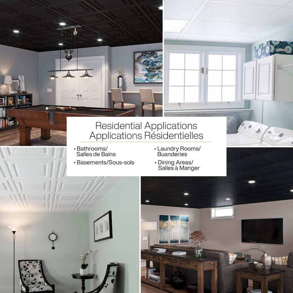 Panneau de plafond professionnel imprimé de 2 pi x 2 pi, carton de 12