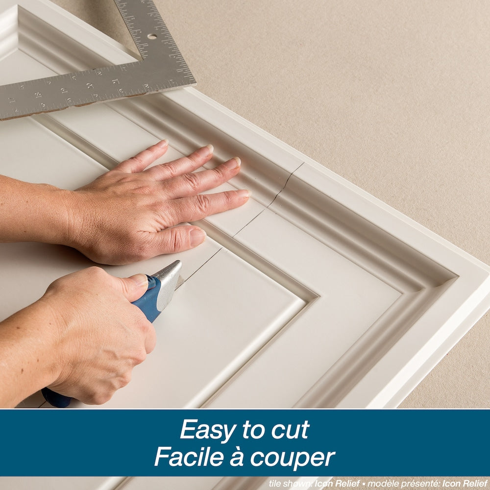 Panneau de plafond blanc Drifts de 2 pi x 2 pi, carton de 12