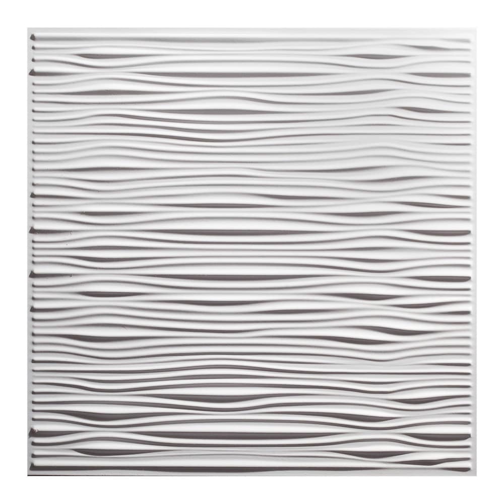Panneau de plafond blanc Drifts de 2 pi x 2 pi, carton de 12