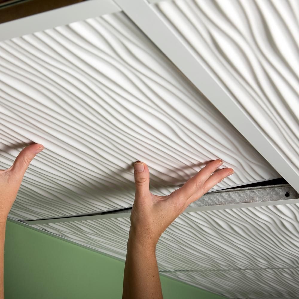 Panneau de plafond blanc Drifts de 2 pi x 2 pi, carton de 12