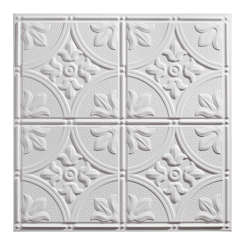 Panneau de plafond blanc antique de 2 pi x 2 pi, carton de 12