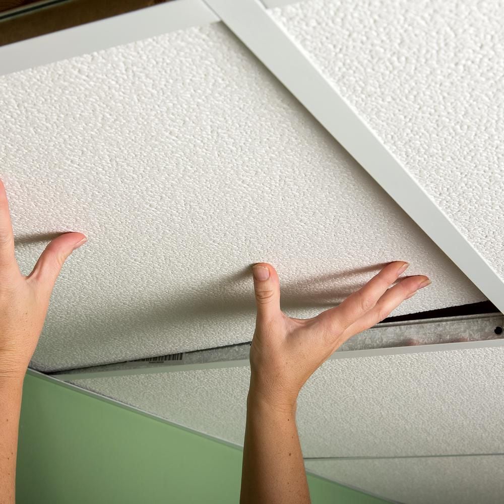 2 ft. x 2 ft. Stucco Pro White Ceiling Panel Carton of 12