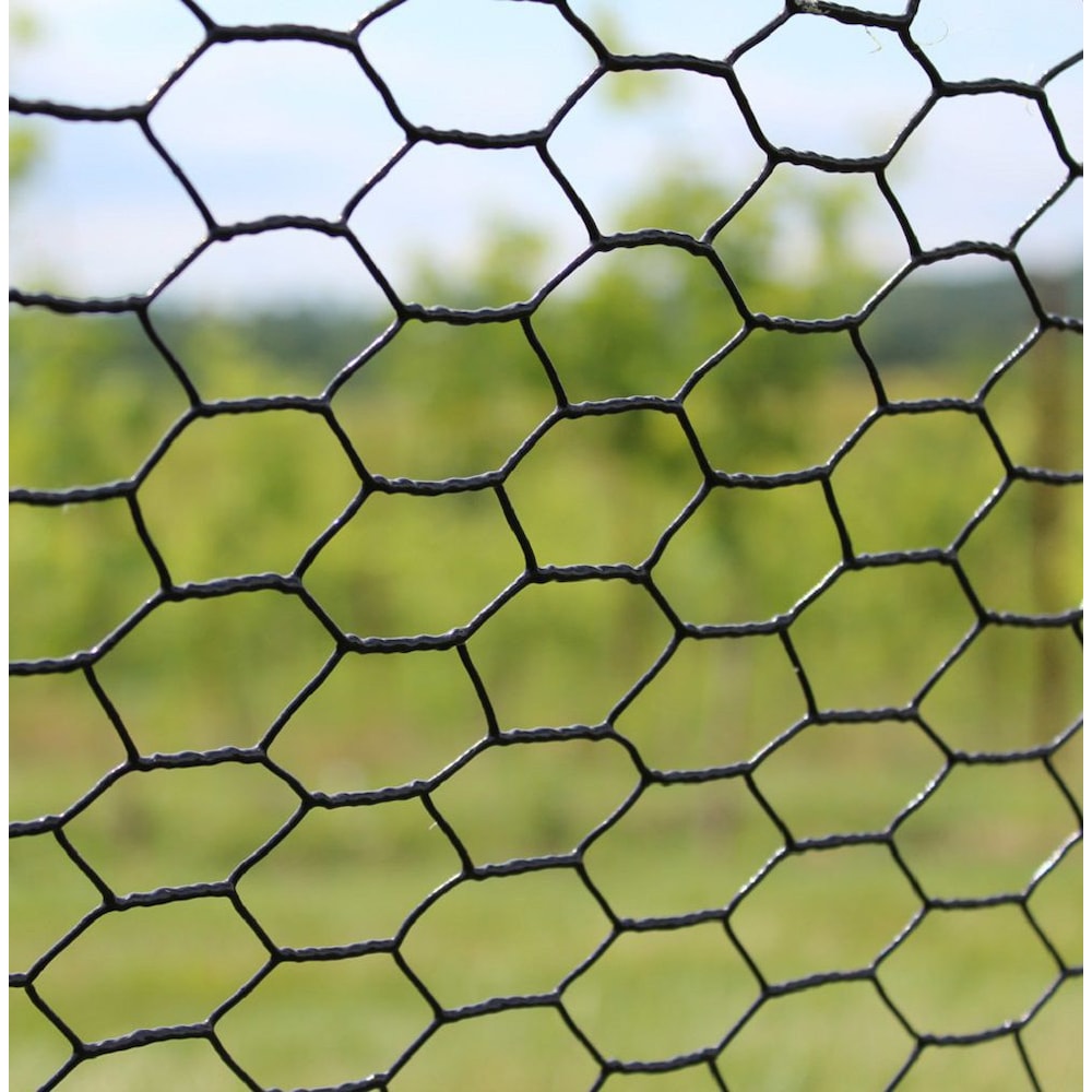 3/4 inch x 3 ft. x 150 ft. 19-Gauge Black PVC Coated Poultry Netting