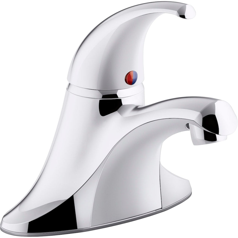 Single-Handle Centerset Bathroom Sink Faucet With Grid Drain
