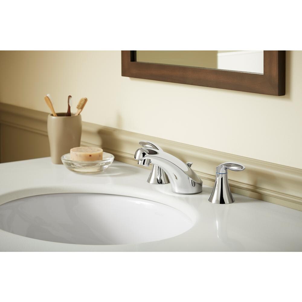Robinet de lavabo de salle de bain à large portée en chrome poli
